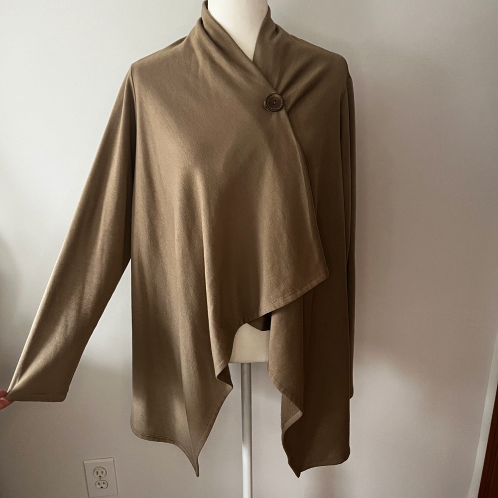 Taupe lightweight soft asymmetrical jacket